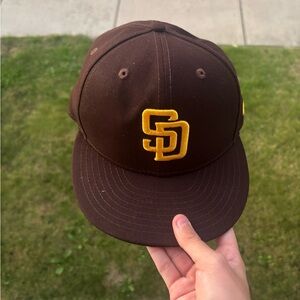 Brown Baseball Cap with Yellow Logo